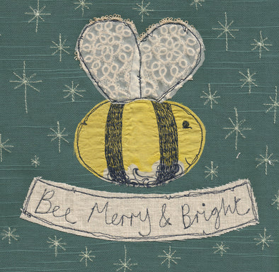pack of 5 Christmas cards in bee design