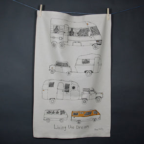 hanging campervan tea towel