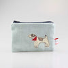 little dog embroidered medium coin purse