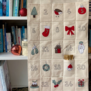 pick a pocket advent calendar - freehand embroidery project