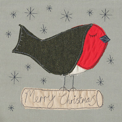 pack of 5 Christmas cards in robin design