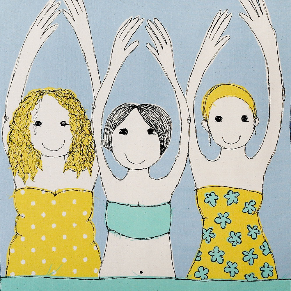 bathing beauties tea towel