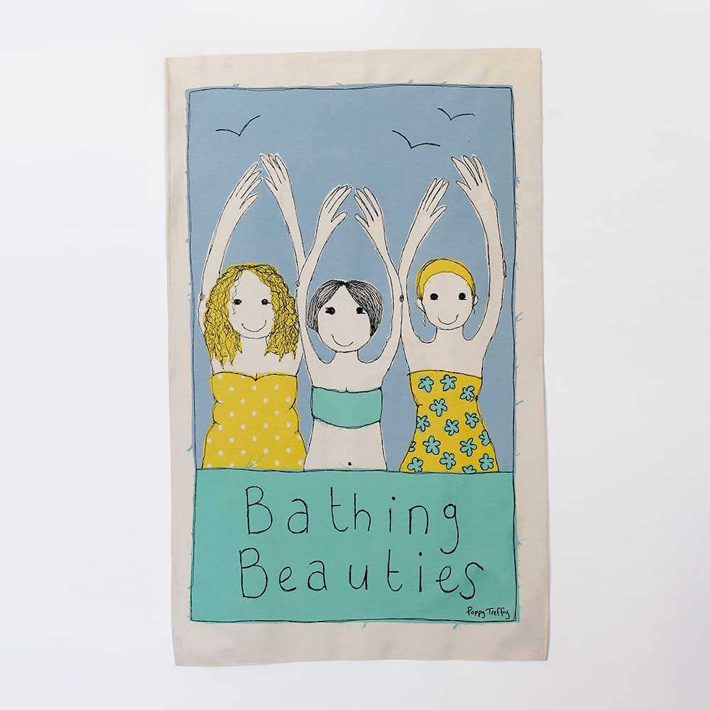 bathing beauties tea towel