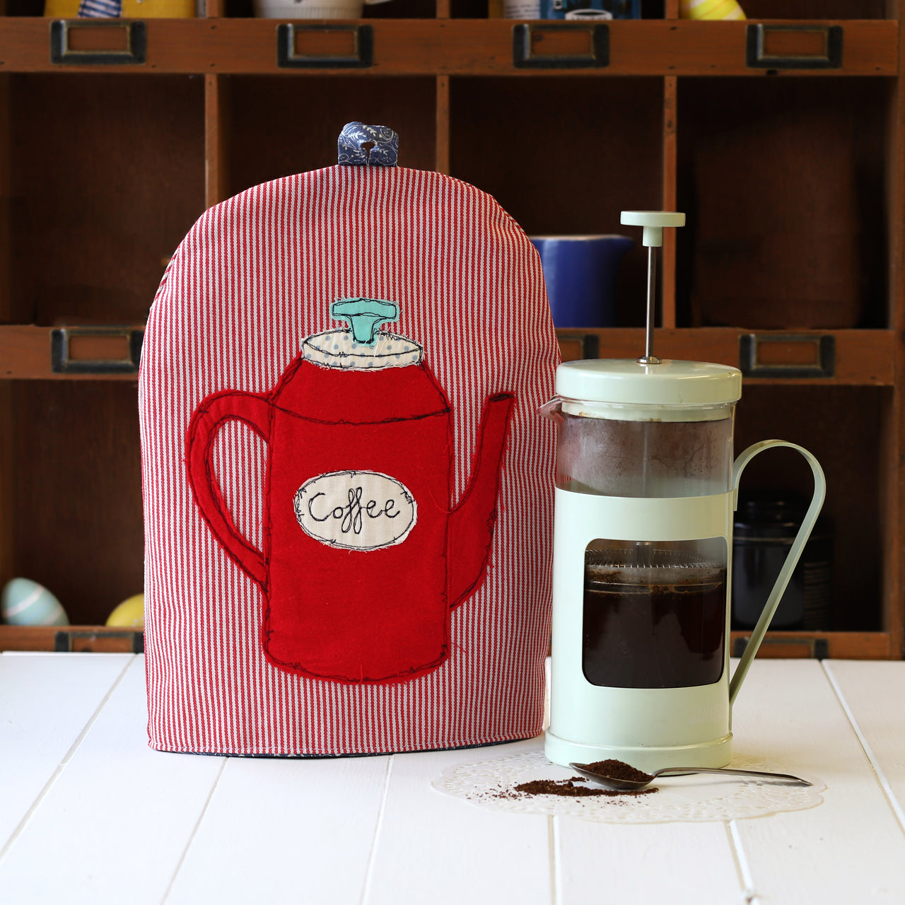 a very jolly coffee pot - cafetiere cosy