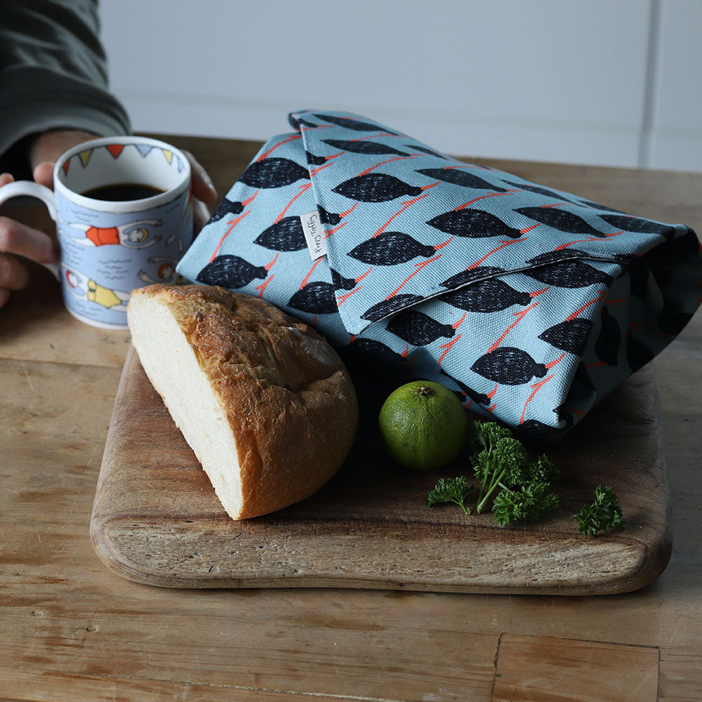 Cornish chough canvas bread wrap - limited edition