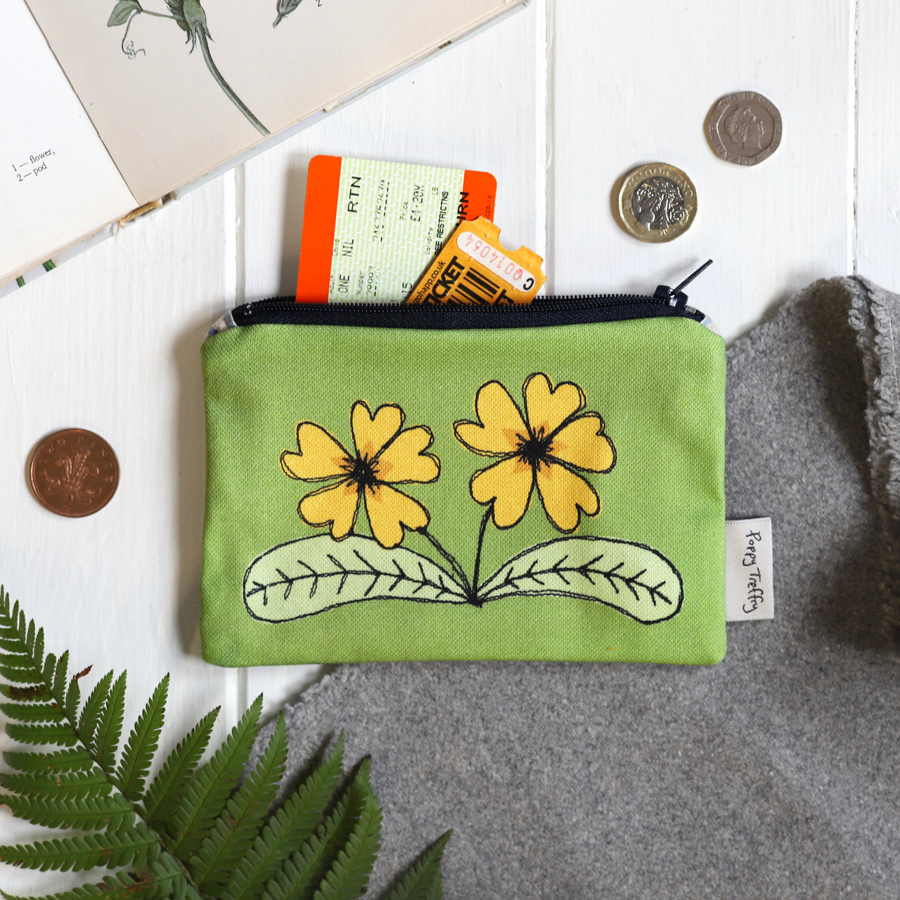 spring flowers - medium coin purse
