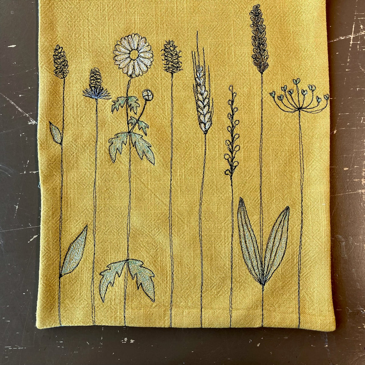 wild grasses scarf - freehand embroidery project