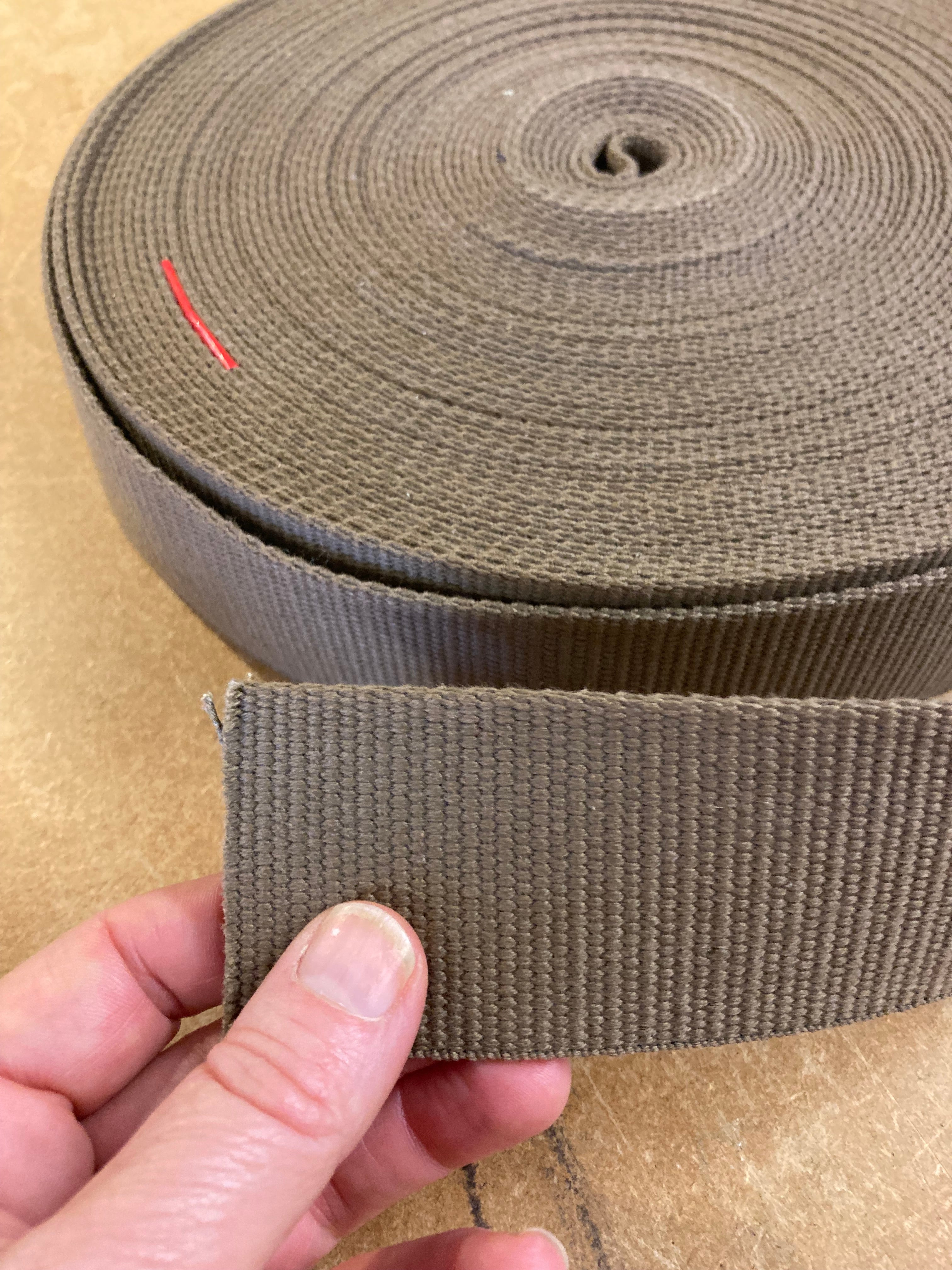 Heavy duty brown cotton webbing – Poppy Treffry