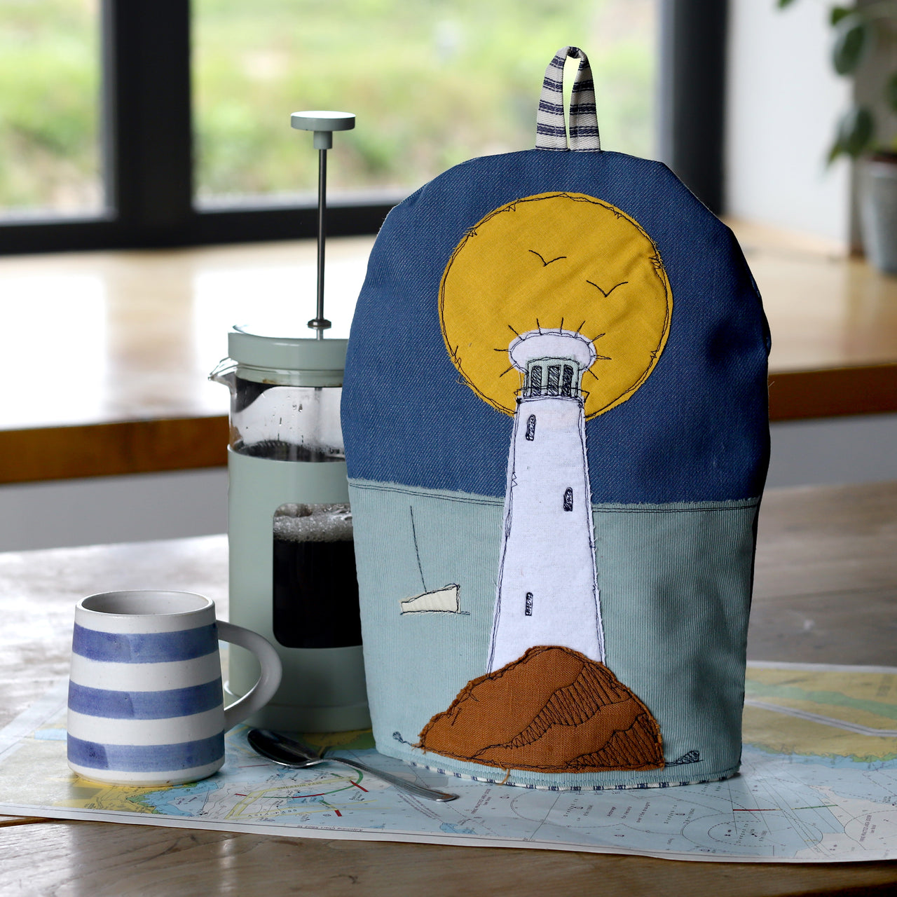 lighthouse coffee cosy