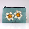 daffodils embroidered coin purse