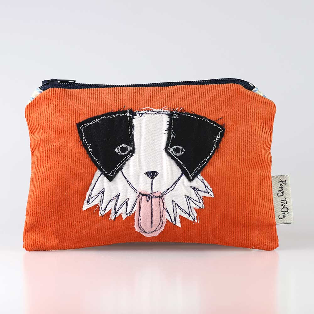 Roscoe the dog embroidered coin purse