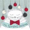 pack of 5 Christmas cards in the purrrrrfect Christmas design