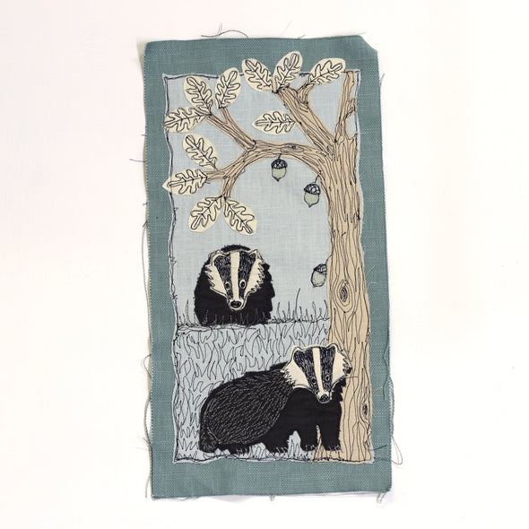 Badger embroidered panel