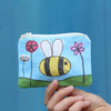 Bee printed coin purse