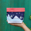 Winter cabin printed storage pot