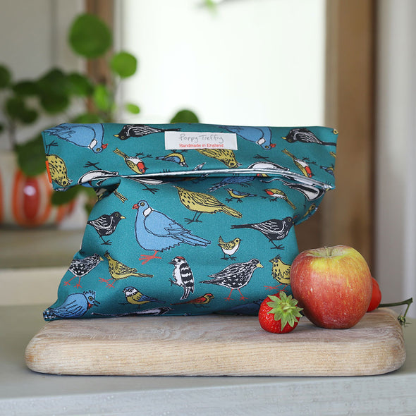 garden birds organic lunch bag