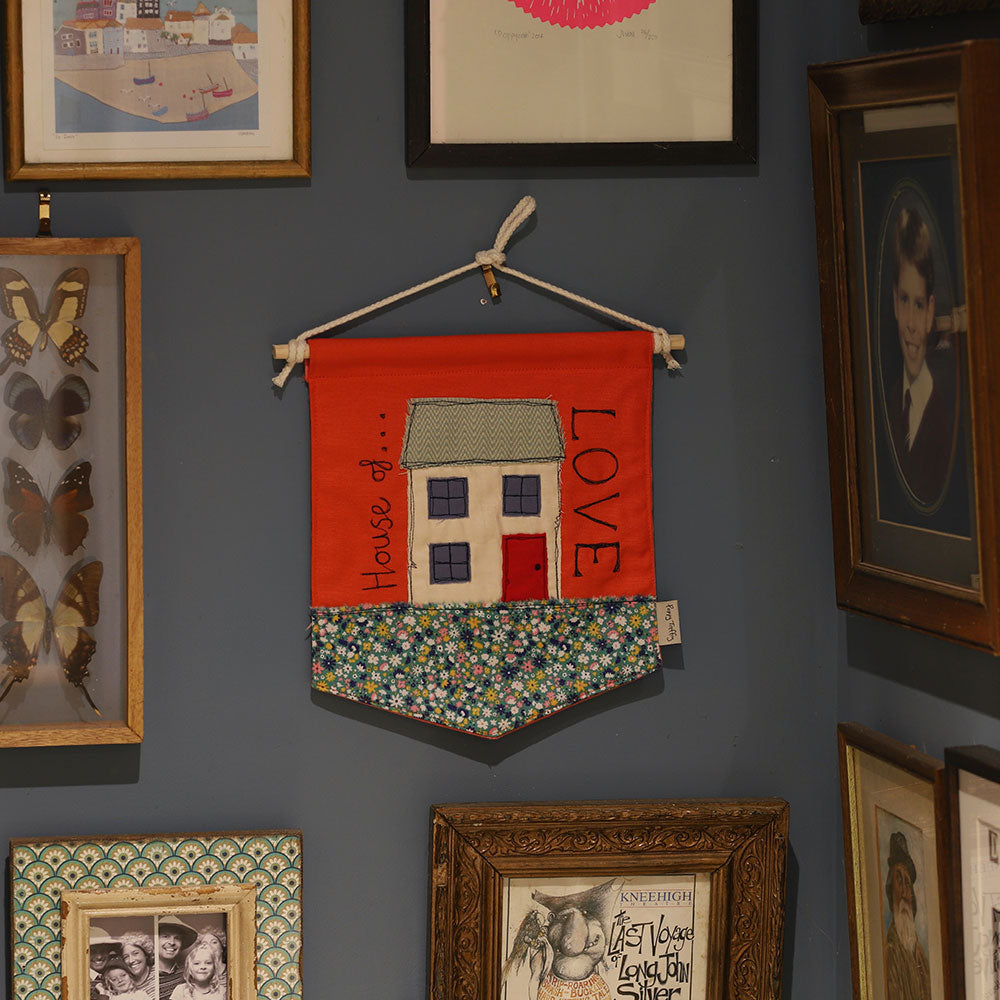 'House of Love' embroidered Wall Hanging