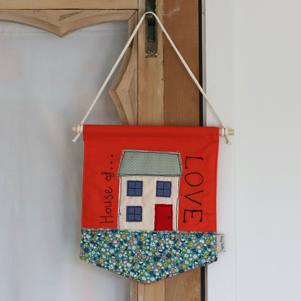 'House of Love' embroidered Wall Hanging