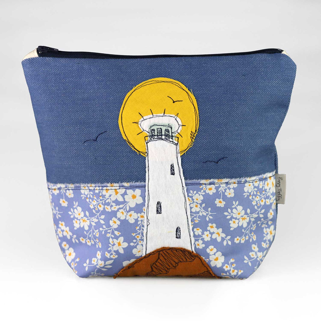 tall lighthouse - embroidered wash bag