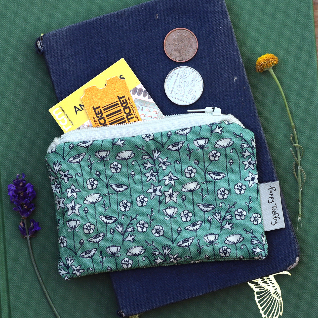 Meadow flowers small coin purse