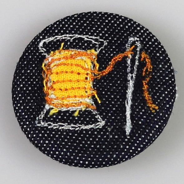 needle and thread - pretty badge