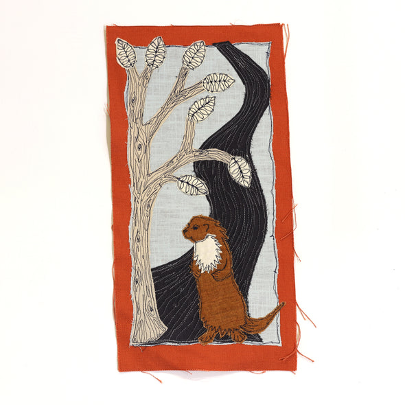 Otter embroidered panel