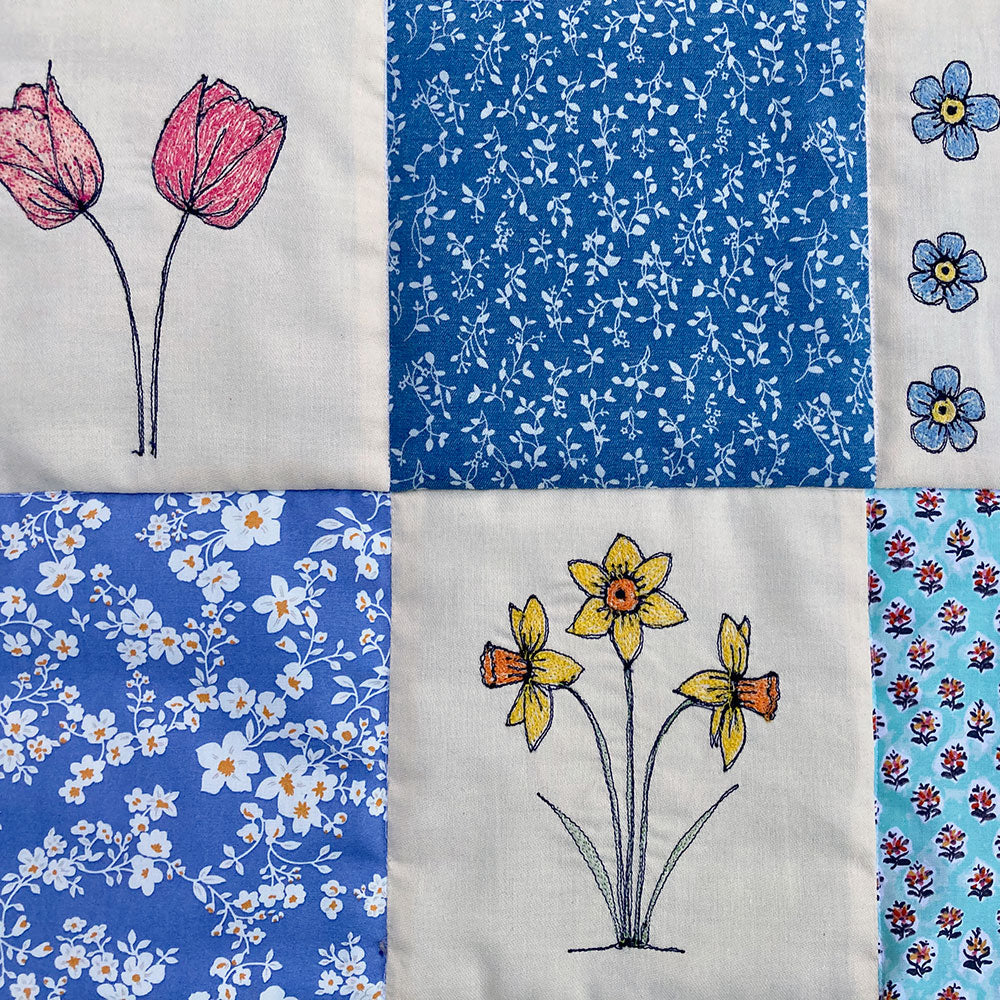Make your own Spring-flower patchwork quilt with Poppy Treffry