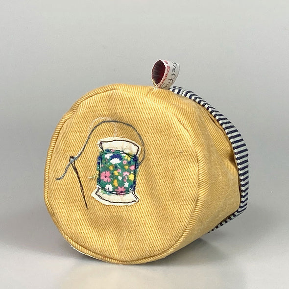 Sewing embroidered mini art pot