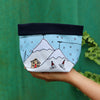 Snowy mountain printed storage pot