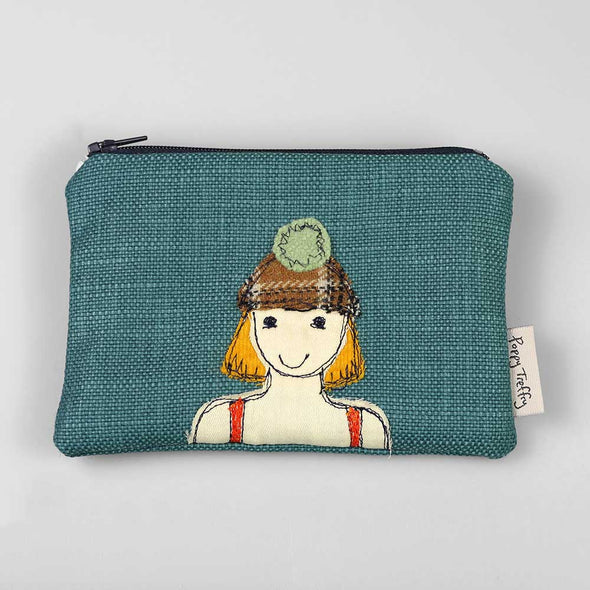 wild swimmer embroidered medium coin purse