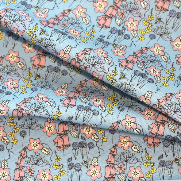 Wild flower cotton canvas fabric - designed by Poppy Treffry