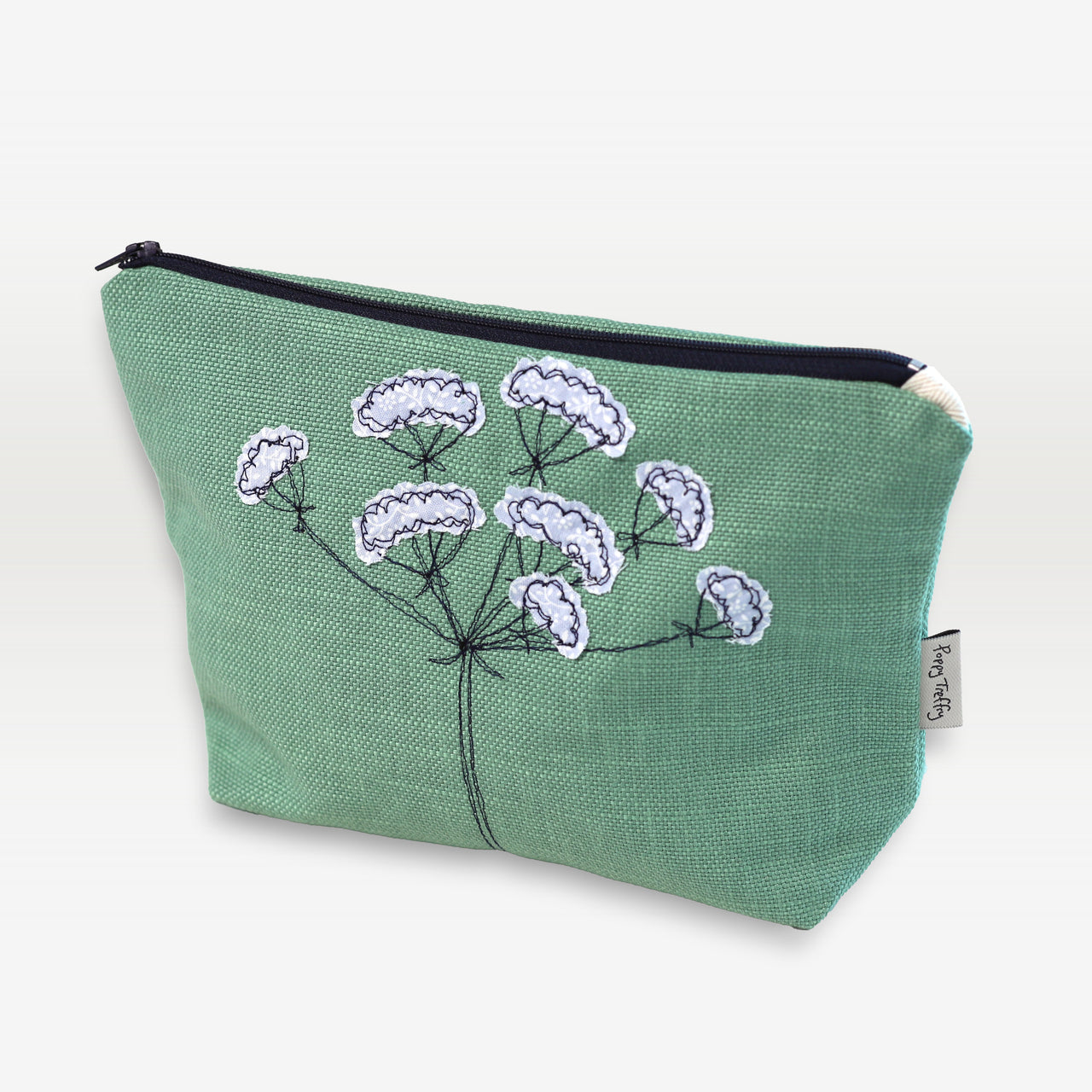 wild parsley - embroidered make up bag