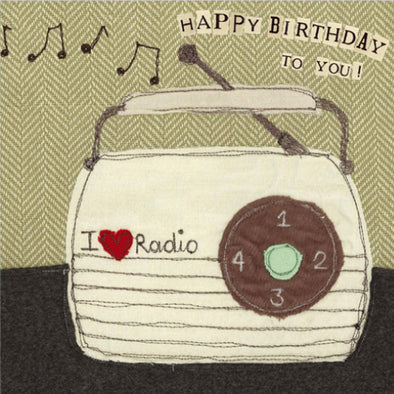 vintage radio birthday card