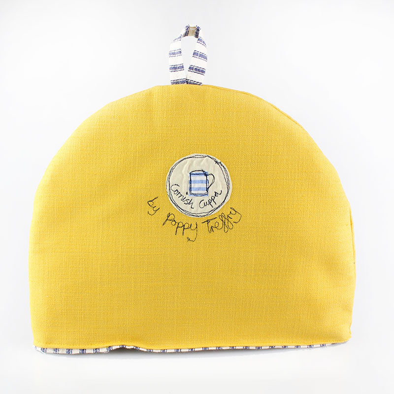back of yellow tea cosy