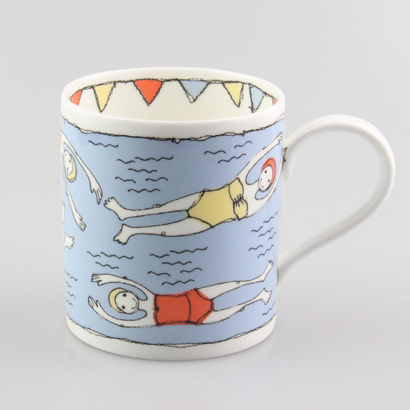 bathers bone china mug