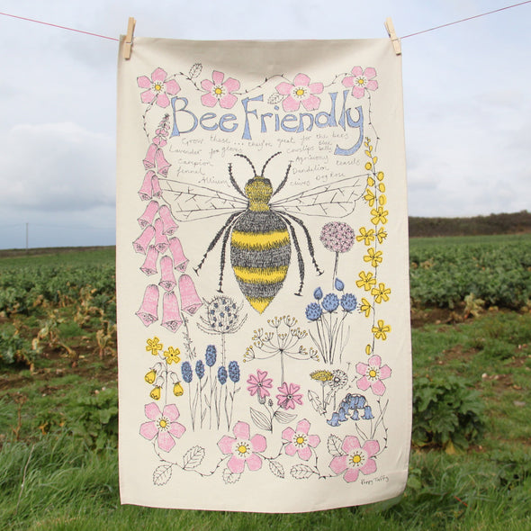 hanging tea towel with bee design