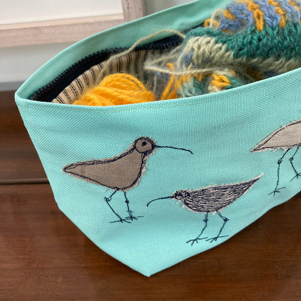 busy birds projects bag - freehand embroidery project