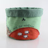 fabric storage pot with country scene