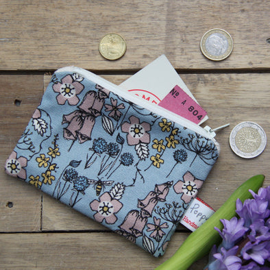 wild flowers small coin purse