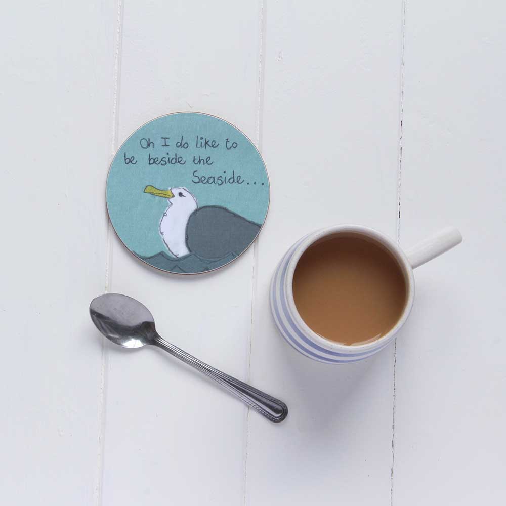 cheeky seagull - individual coaster