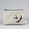 swallow embroidered medium coin purse